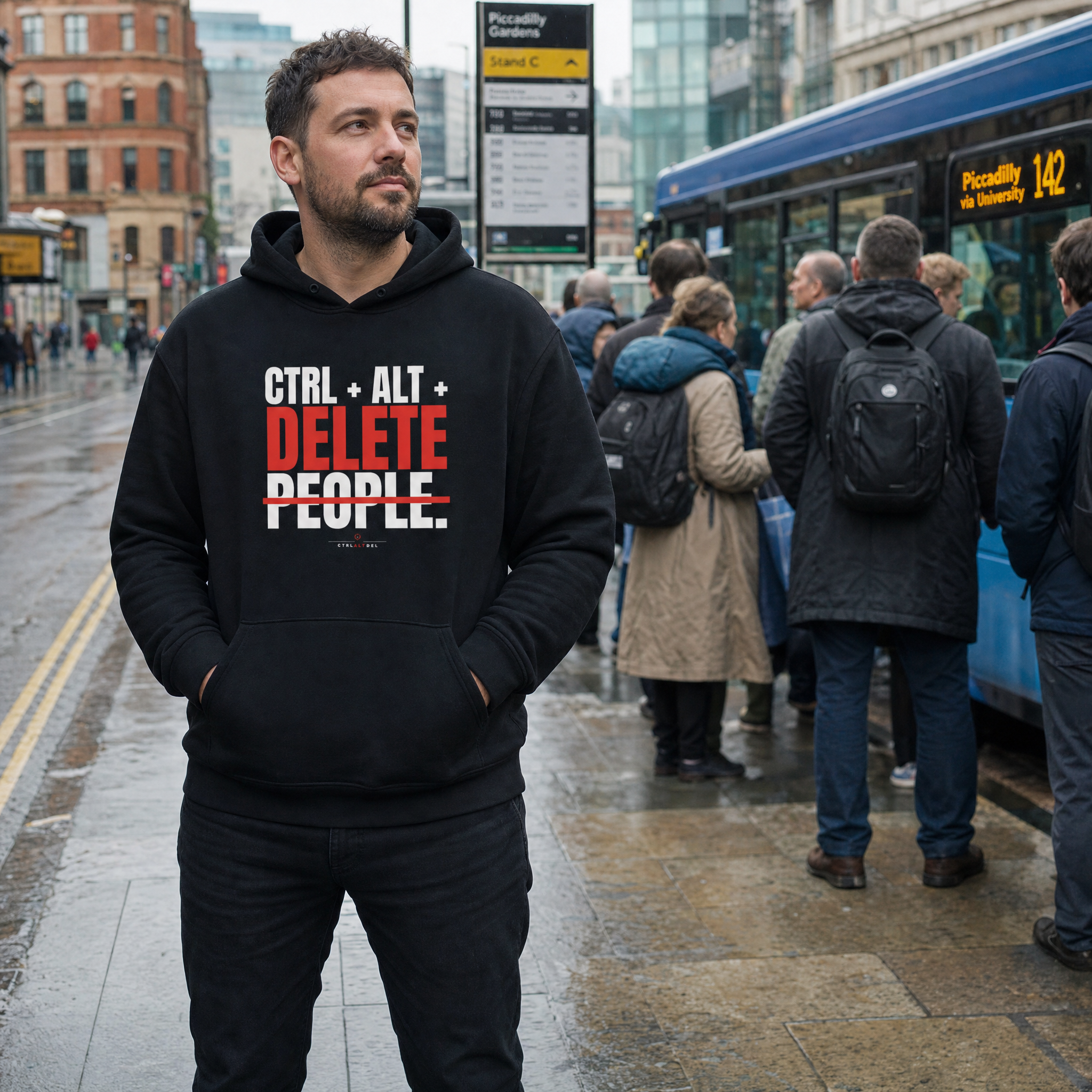 Ctrl + Alt + Delete People Hoodie: lifestyle photo