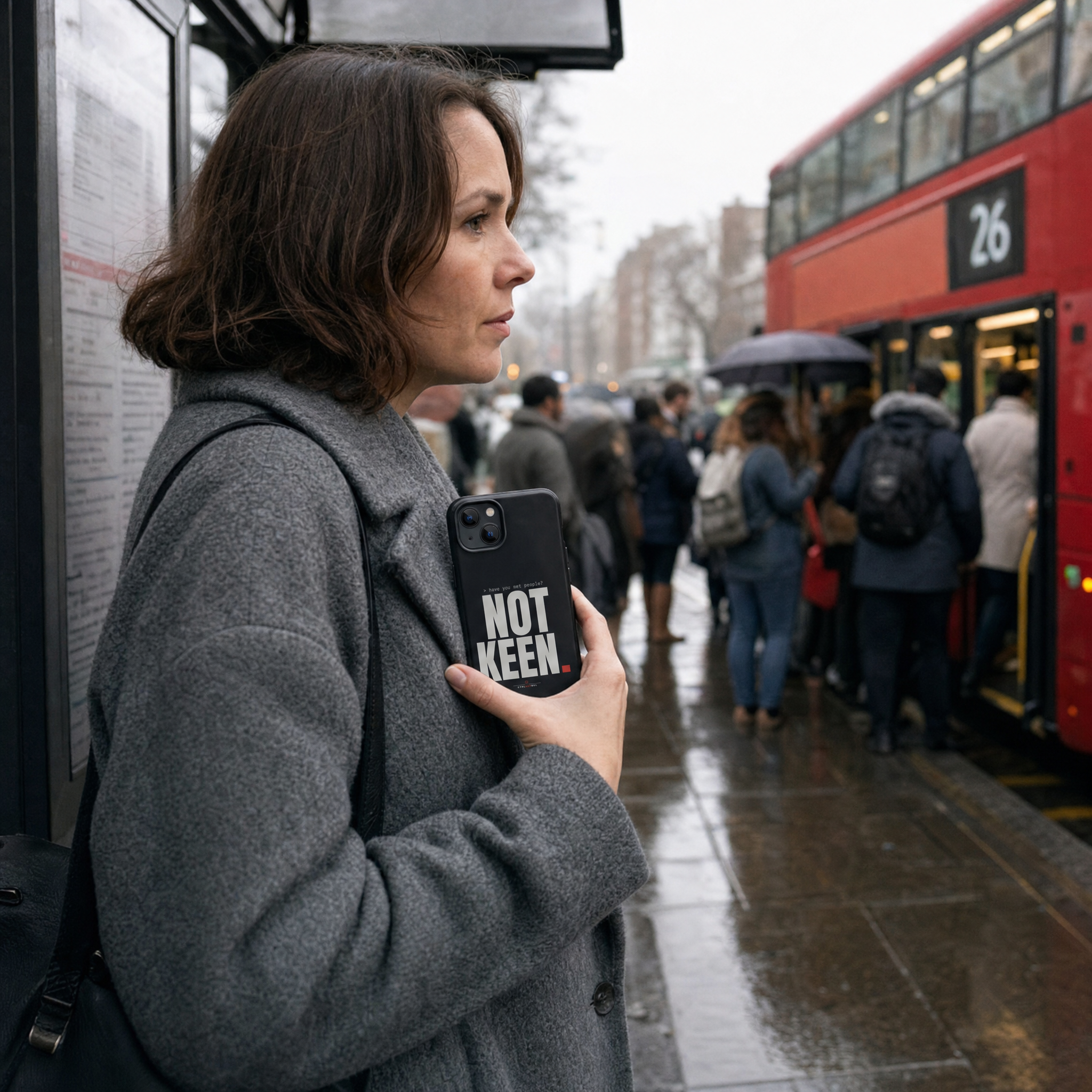 Have You Met People? Not Keen. Phone Case: lifestyle photo