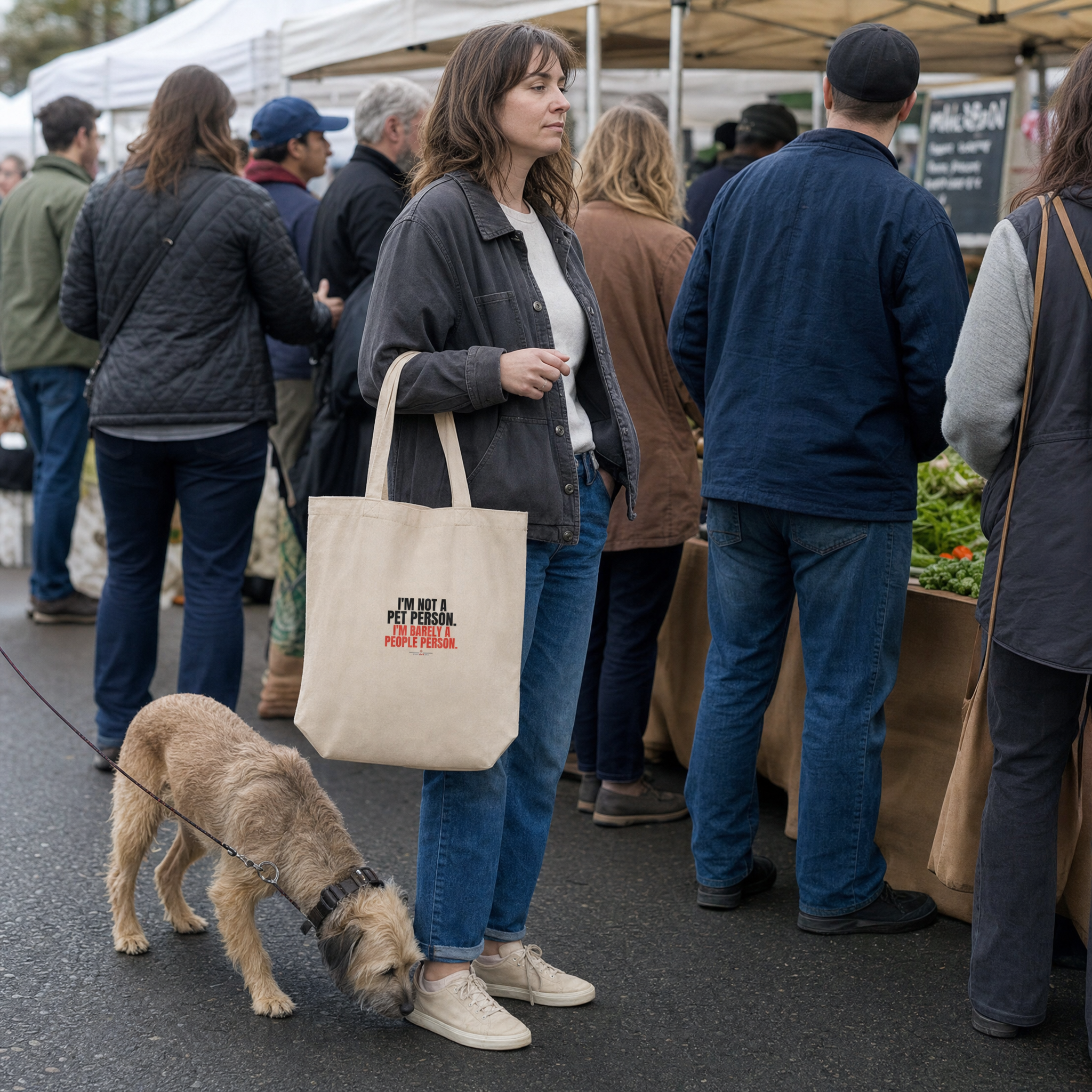 I'm Not A Pet Person. I'm Barely A People Person. Tote Bag: lifestyle photo