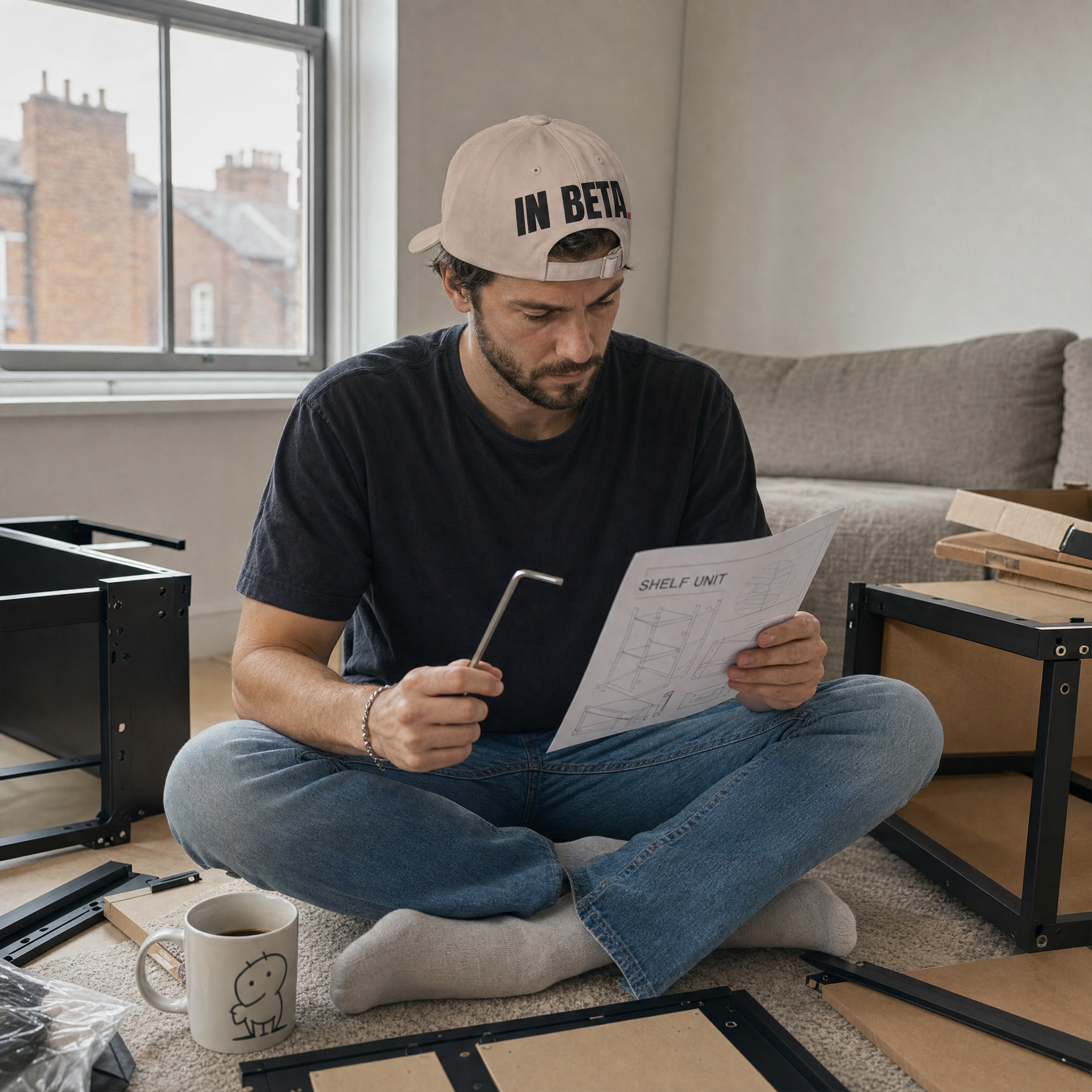 In Beta. Embroidered Cap: lifestyle photo