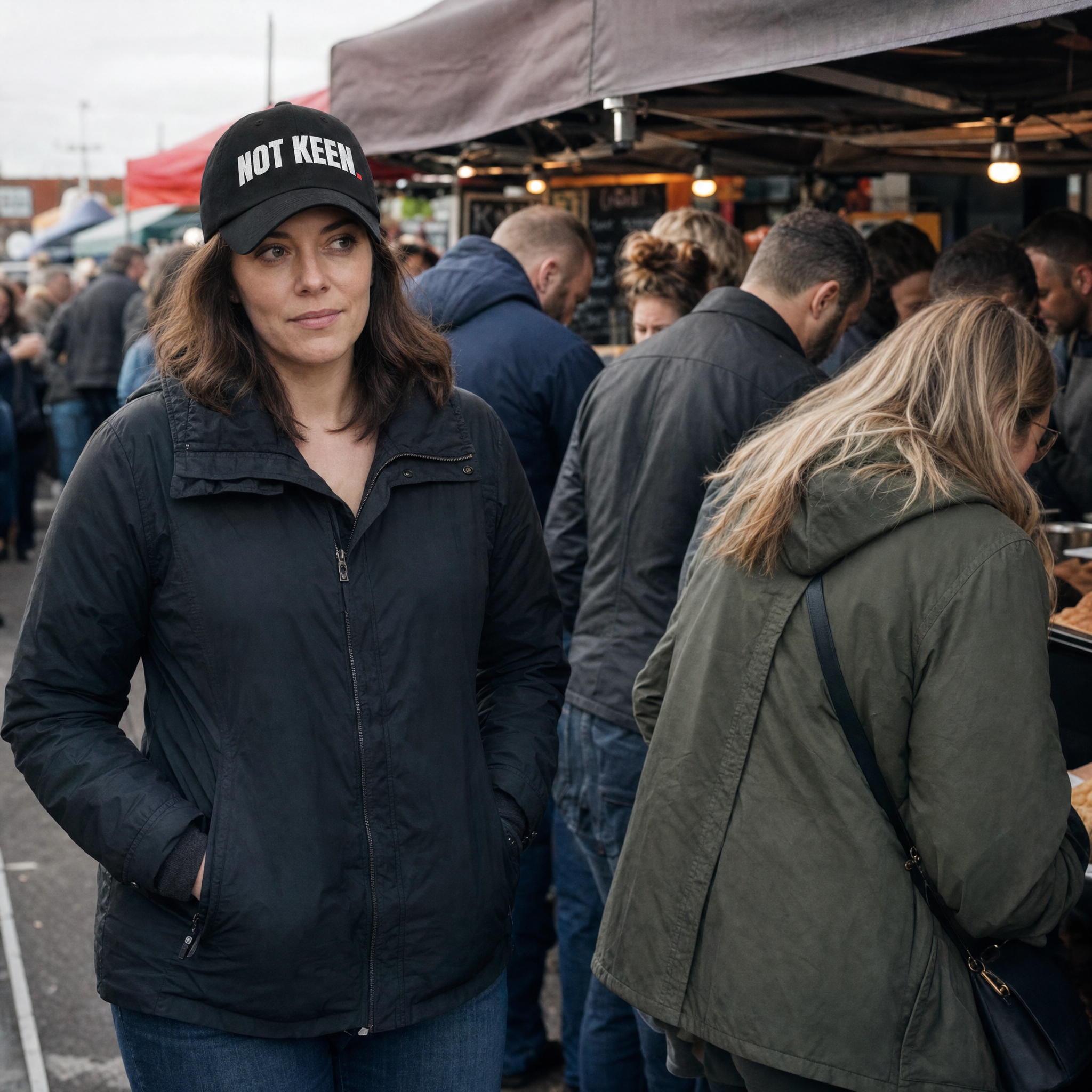 Not Keen. Embroidered Cap: lifestyle photo