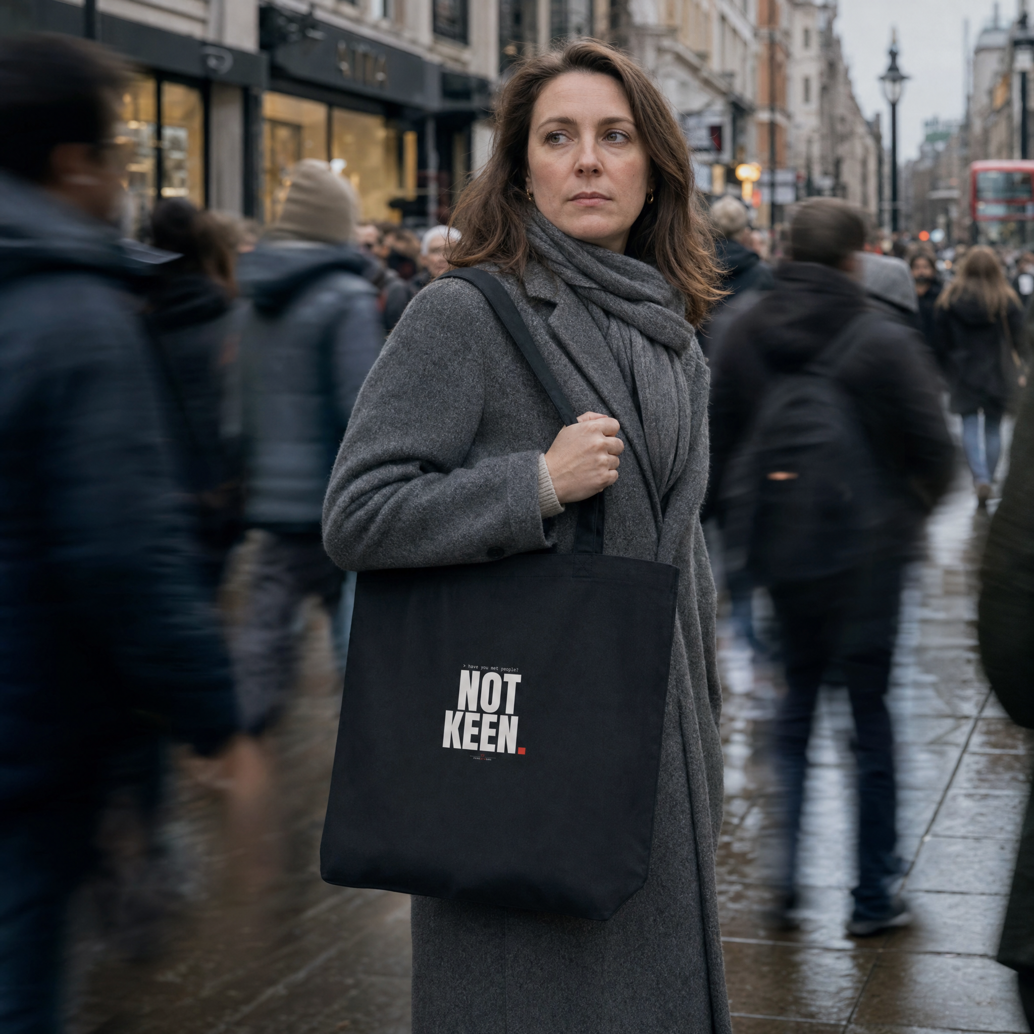 Not Keen. Tote Bag: lifestyle photo