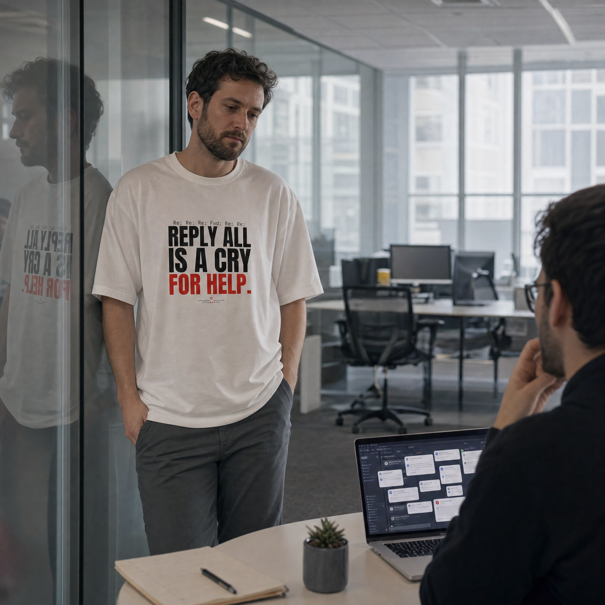 Reply All Is A Cry For Help Oversized Tee: lifestyle photo
