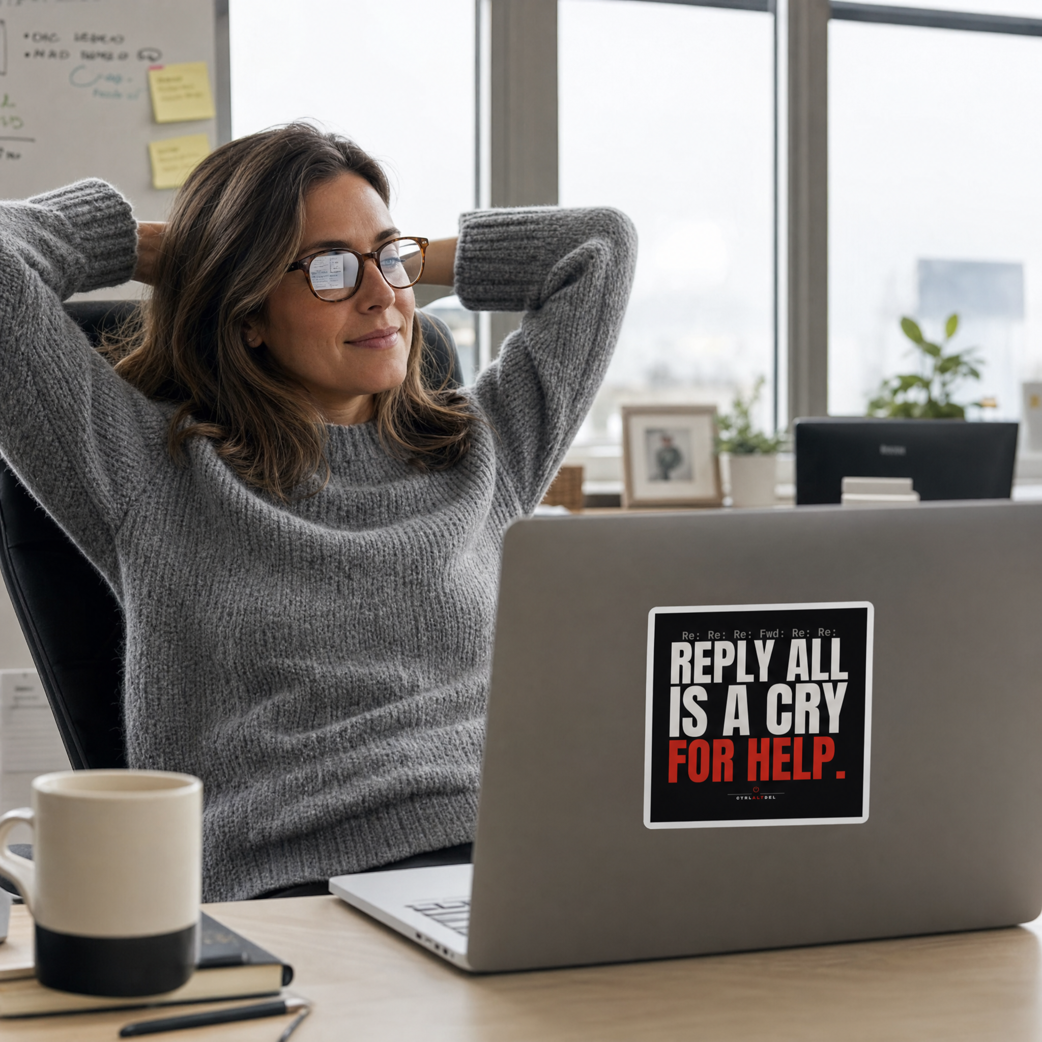 Reply All Is A Cry For Help Sticker: lifestyle photo